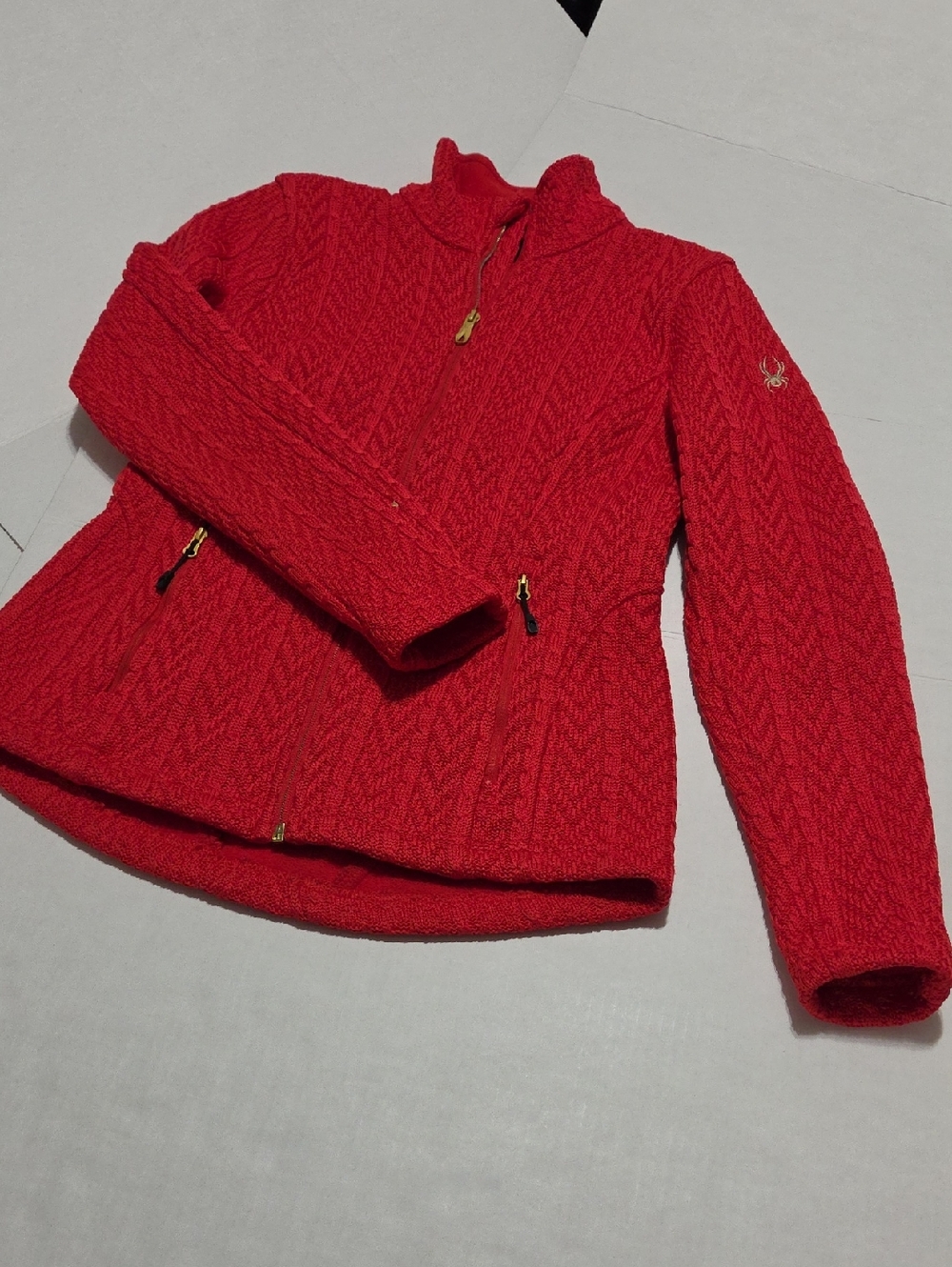 Spyder Red Zip-Up Jacket with Spider Logo